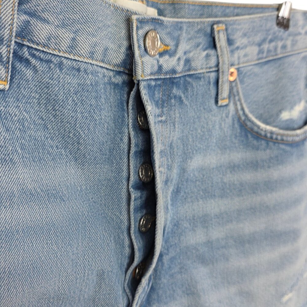 AGOLDE Parker Shorts, Vintage Cut Off, Fray Hem, High Rise, Button Fly, Denim,32 - Picture 4 of 11
